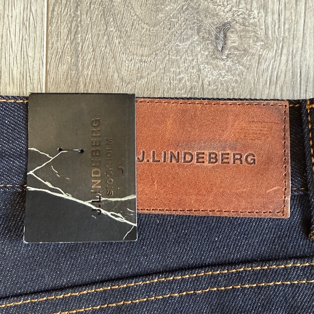 J Lindeberg Stockholm Mens Dark Indigo Raw Straight Leg Denim Jeans 30/32 - Picture 4 of 11